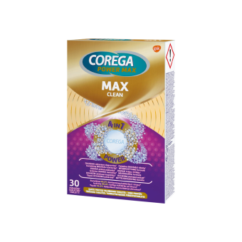 COREGA dantų protezų valomosios tabletės MAX CLEAN 30 tablečių